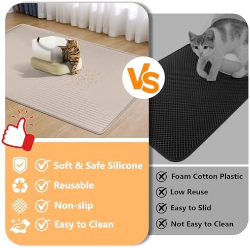 Silicone Cat Litter Mat 50" x 36" Cat Mat