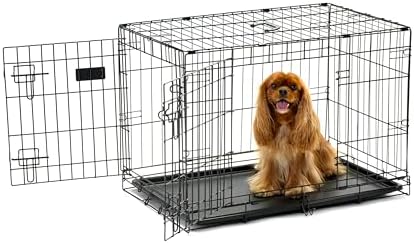 Carlson Secure and Compact Double Door Metal Dog Crate, Medium