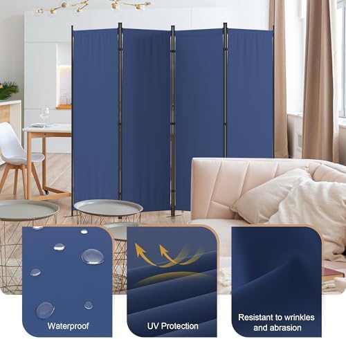 Room Divider, 4 Panel Folding Screen, 88” Portable Separating 3 Feet