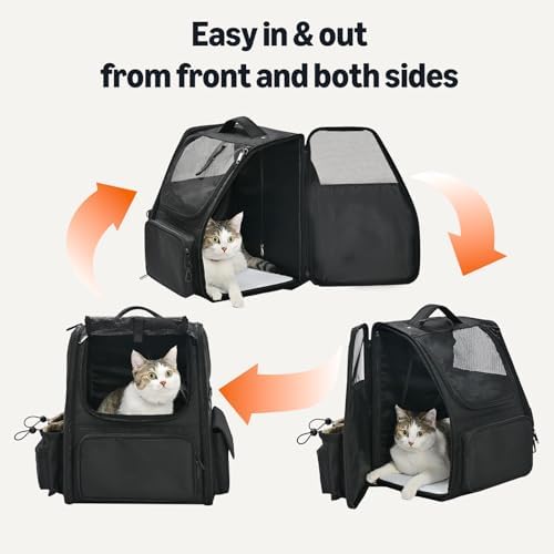Amazon Basics Pet Backpack for Cats & Small Dogs, Collapsible Travel Carrier