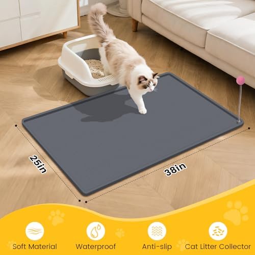 Cat Litter Mat, Waterproof and Easy to Clean Silicone Cat Mat