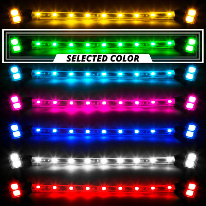 XK Glow Single Color XKGLOW LED Accent Light Motorcycle Kit Red - 10xPod + 4x8InStrips