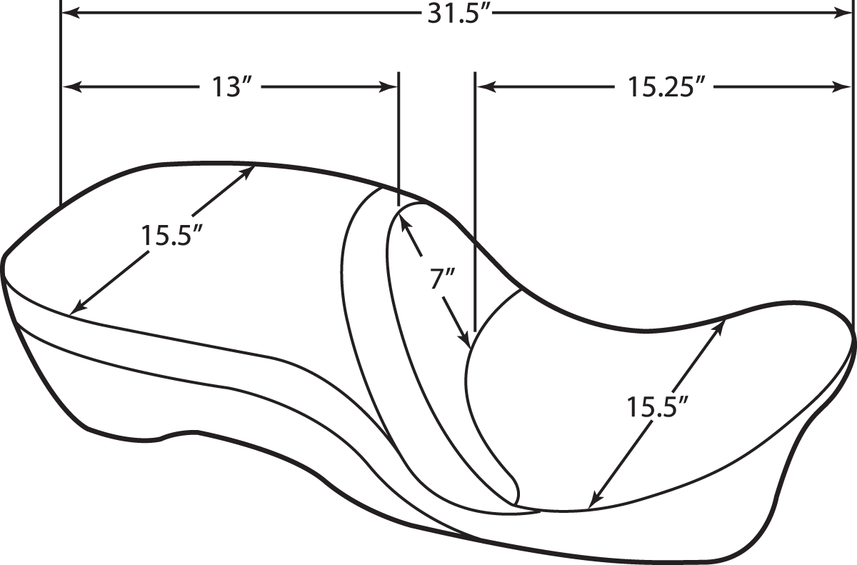 DRAG SPECIALTIES SEATS, Drag Specialties Seats Large Touring Seat with Pillow for Harley FL 97-07 (Part No. 0801-0832)
