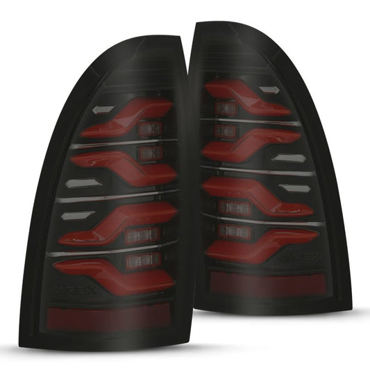 AlphaRex 05-15 Toyota Tacoma LUXX-Series LED Tail Lights Black-Red