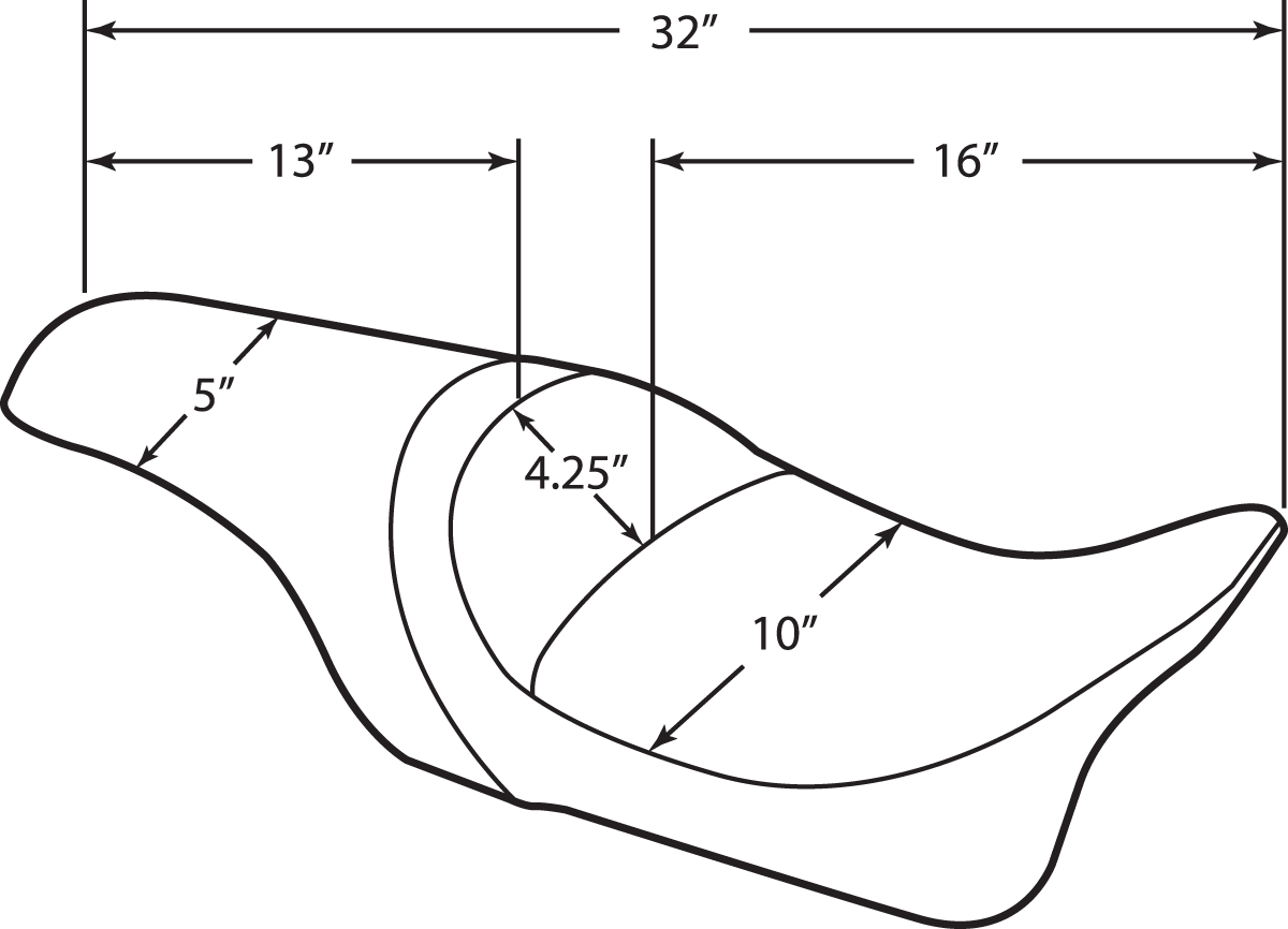 DRAG SPECIALTIES SEATS, Drag Specialties Seats Predator Seat - Smooth for FLHR/FLHX 1997-2007, Part #0801-1061