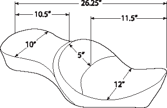 DRAG SPECIALTIES SEATS, DRAG SPECIALTIES SEATS Double Bucket Seat with Double Diamond Stitch for XL '10-'22 – Model 0804-0605