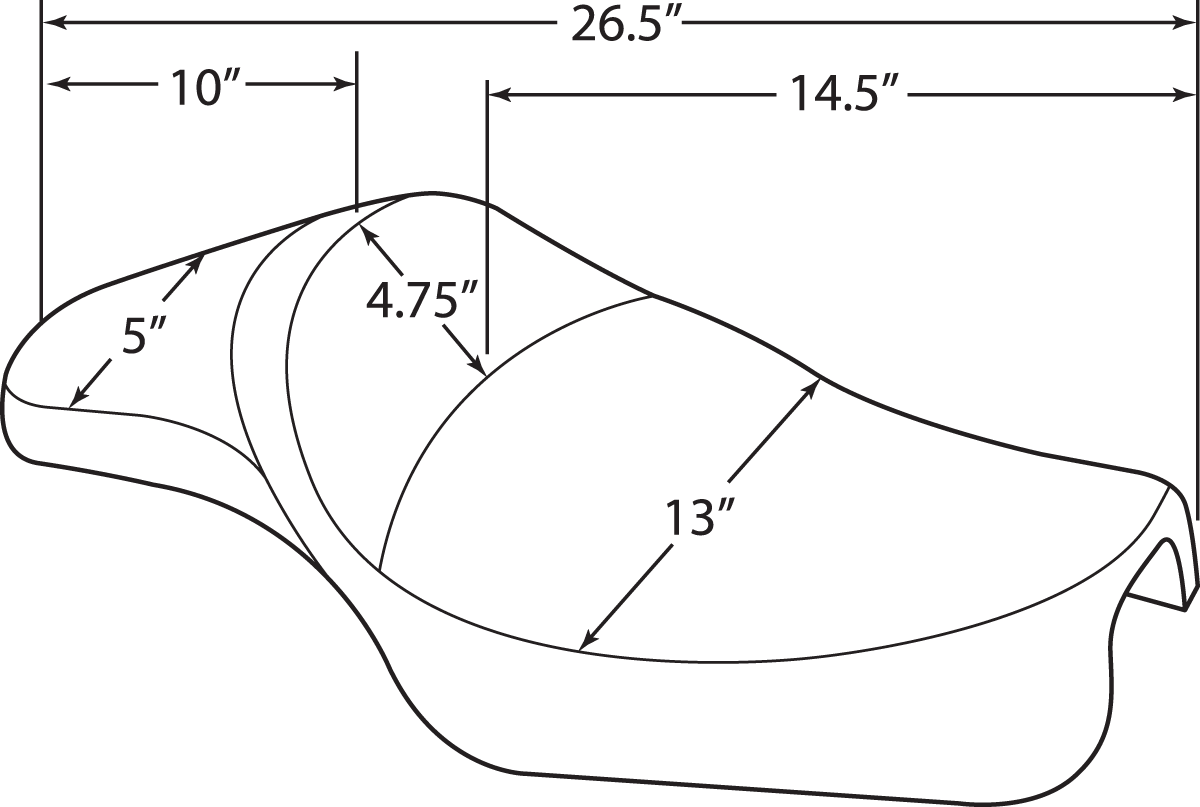 DRAG SPECIALTIES SEATS, Drag Specialties Seats Extended Predator Seat with Diamond Stitch for XL '04-'22 (Part #0804-0611)