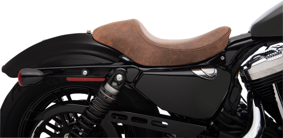 DRAG SPECIALTIES SEATS, Drag Specialties Seats 3/4 Solo Seat for XL Models (2004-2022) - Brown Distressed, Part #0804-0747
