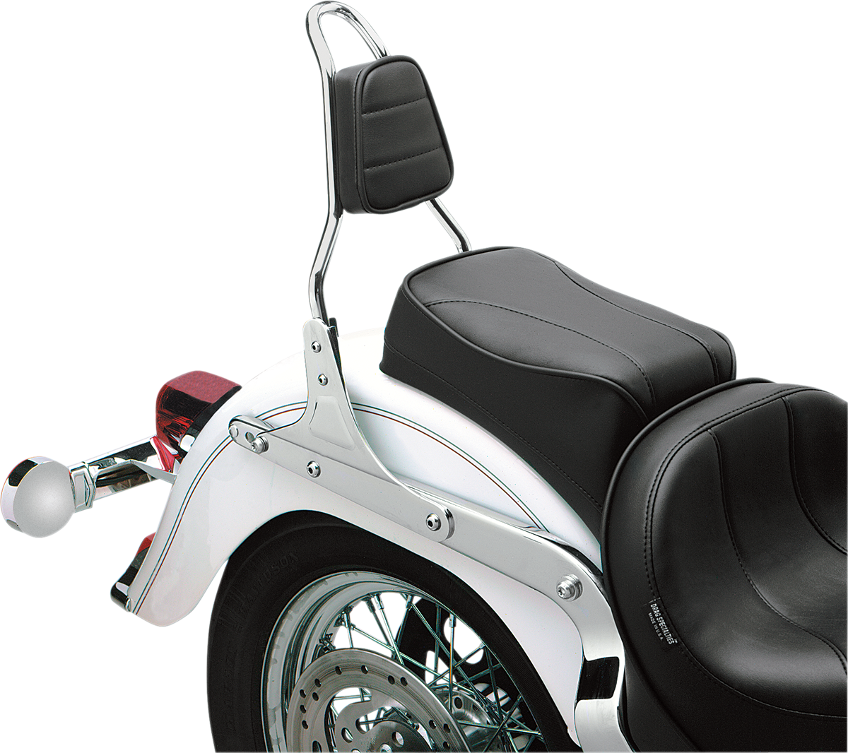 DRAG SPECIALTIES SEATS, Drag Specialties Seats Tapered Backrest Pad with Stitched Black Vinyl Cover – Part 0822-0338