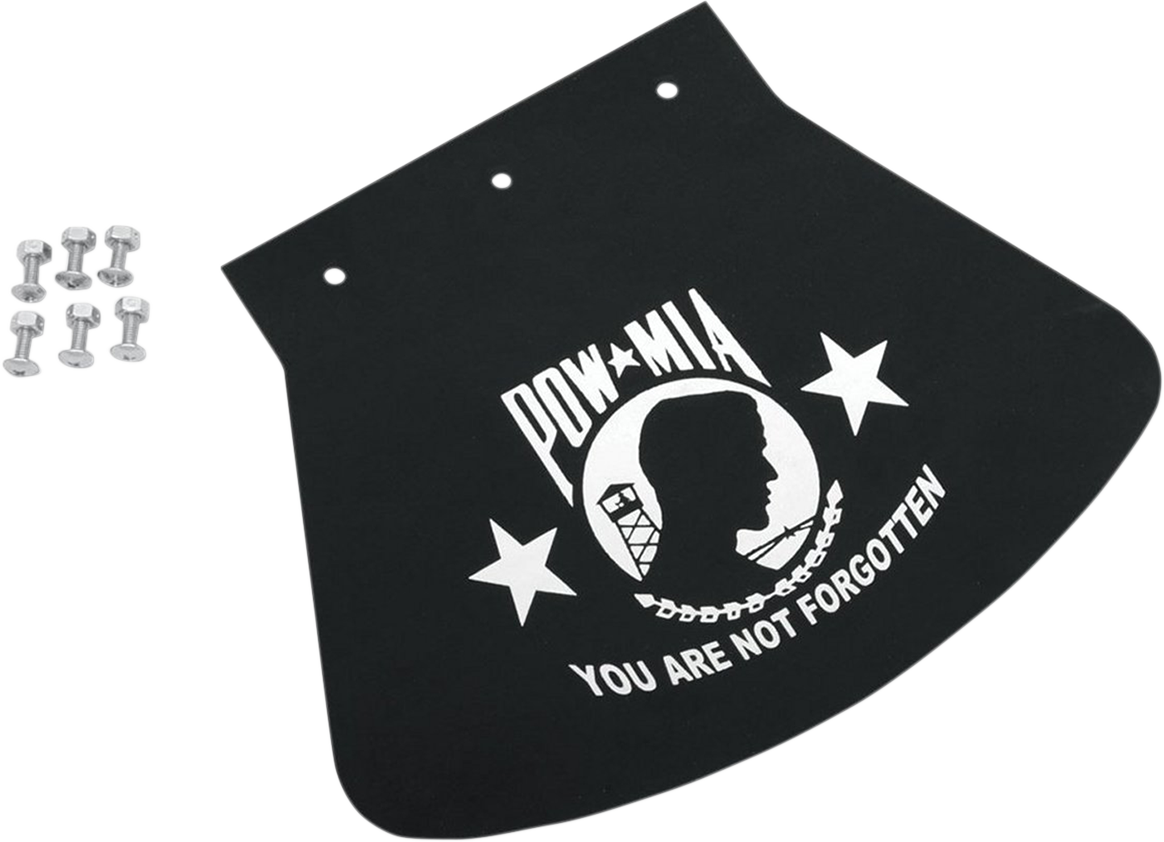 DRAG SPECIALTIES SEATS, DRAG SPECIALTIES SEATS POW-MIA Mud Flap - 10-1/2 Inch Wide x 8 Inch High, Part Number 1420-0046