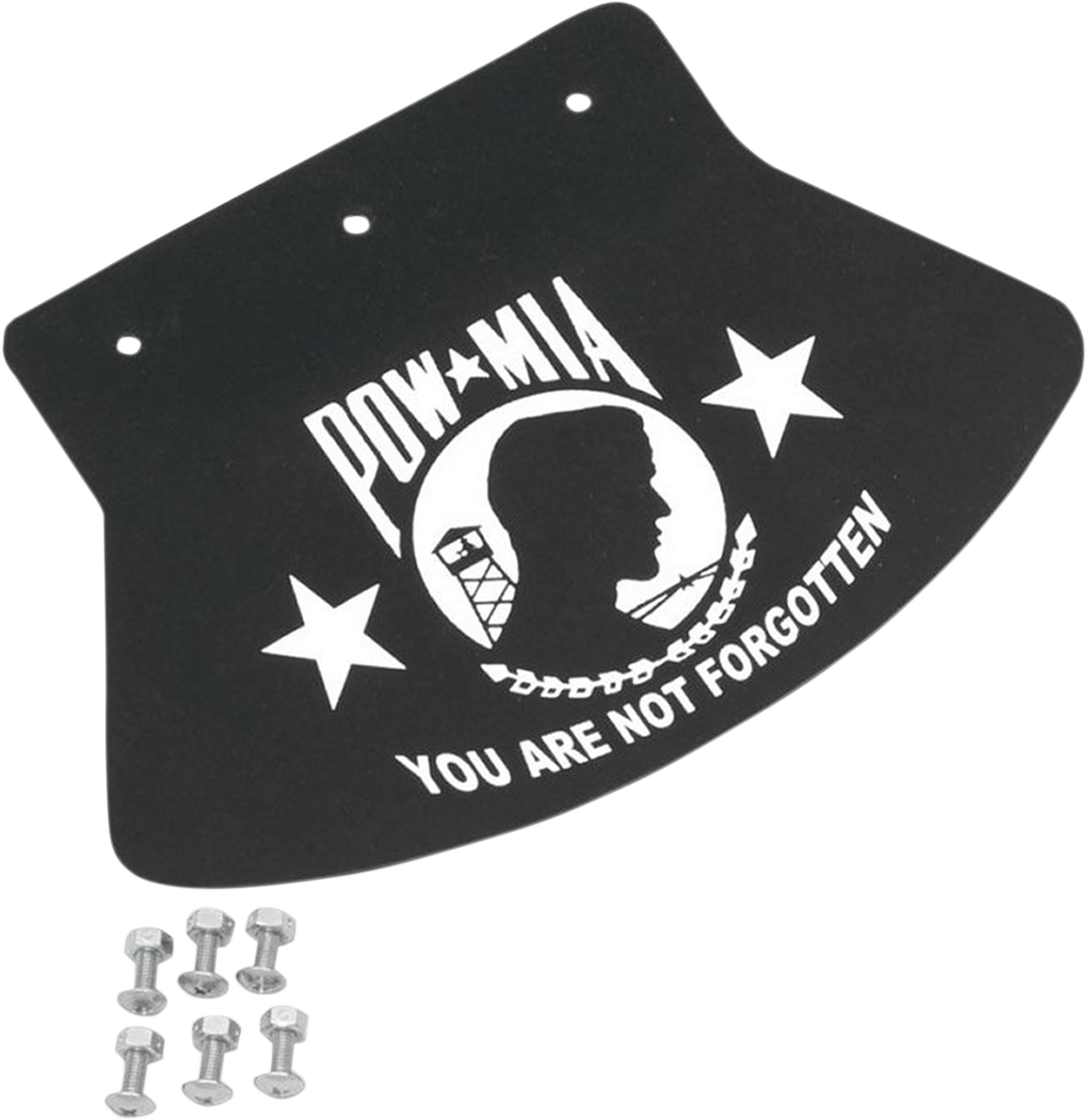 DRAG SPECIALTIES SEATS, DRAG SPECIALTIES SEATS POW-MIA Mud Flap 9.5 x 6.5 Inches - Part 1420-0045
