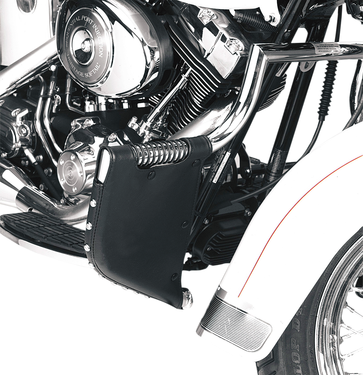 DRAG SPECIALTIES SEATS, DRAG SPECIALTIES SEATS Studded Lower for FLST – Water-Resistant All-Weather Material, Black
