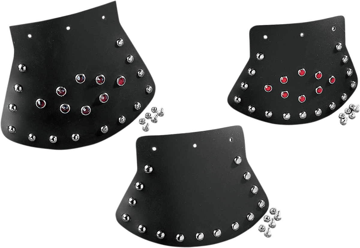 DRAG SPECIALTIES SEATS, DRAG SPECIALTIES SEATS DS393703 Studded Rubber Mud Flap - 9-1/2" W x 6-1/2" H
