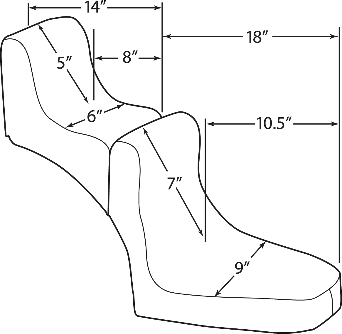 DRAG SPECIALTIES SEATS, DRAG SPECIALTIES SEATS Rear Scorpion Solo Pad - Black (Part DS907040)