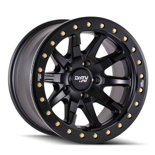 Dirty Life 9304 DT-2 20x9 / 5x139.7 BP / 12mm Offset / 87.1mm Hub Matte Black Wheel - Beadlock