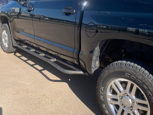 Cali Raised 14-21 Toyota Tundra Step Edition Rock Sliders - No Kick Out/No Filler Plate/Raw Steel
