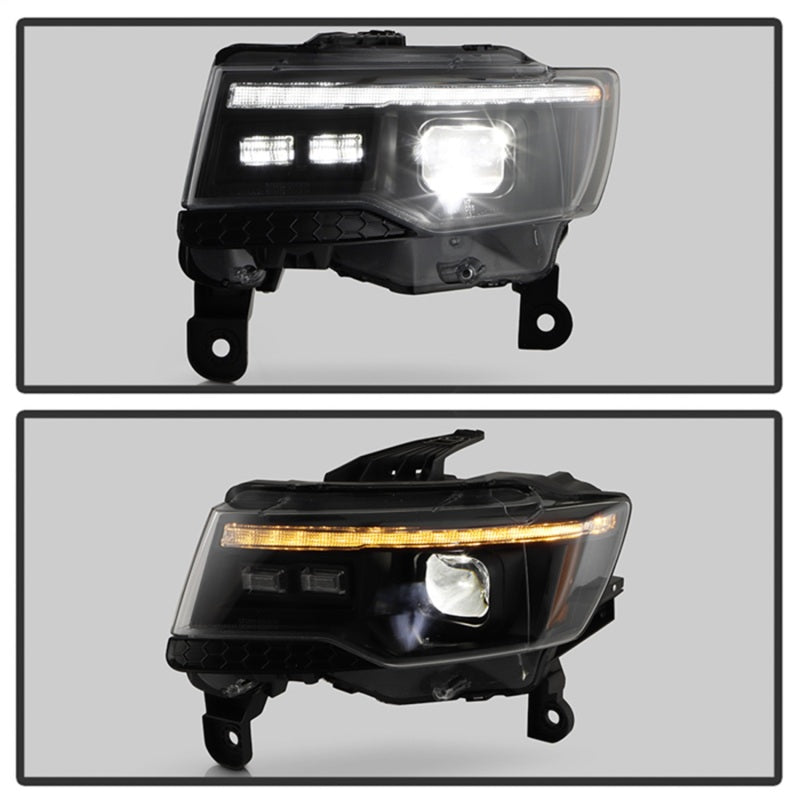 Spyder 14-21 Jeep Grand Cherokee High-Power LED Headlights - Black (PRO-YD-JGC14HIDAP-SBGR-BK)