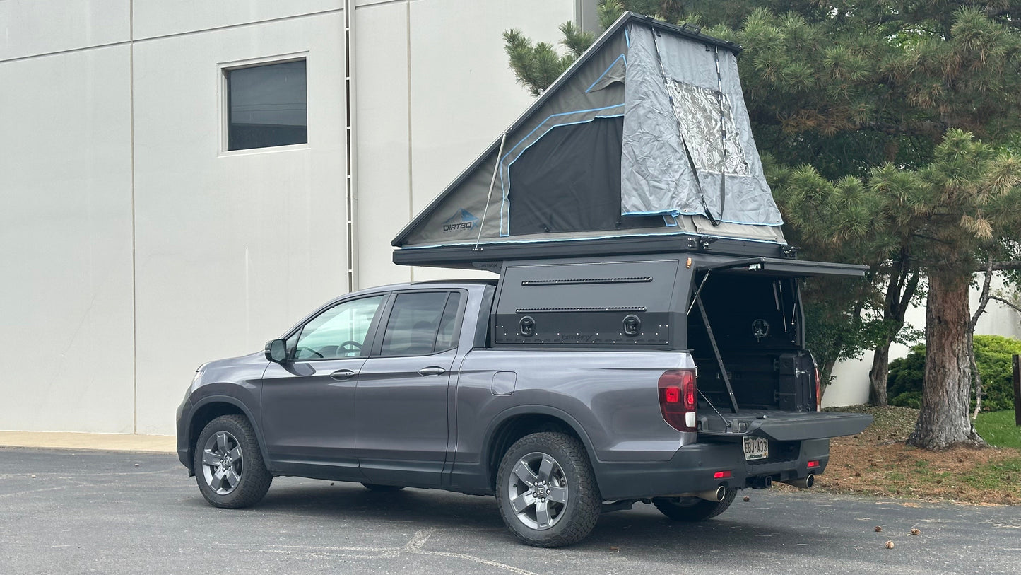 Dirtbox Canopy Camper – Modular Truck Camper Shell / Topper for Mid-Size & Full-Size Trucks (Tacoma, Rivian, Tundra, F-150, Quatermaster, Gladiator, Ram, Silverado)