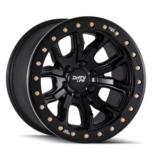 Dirty Life 9303 DT-1 17x9/8x165.1 BP/-12mm Offset/130.8mm Hub Matte Black Wheel - Beadlock