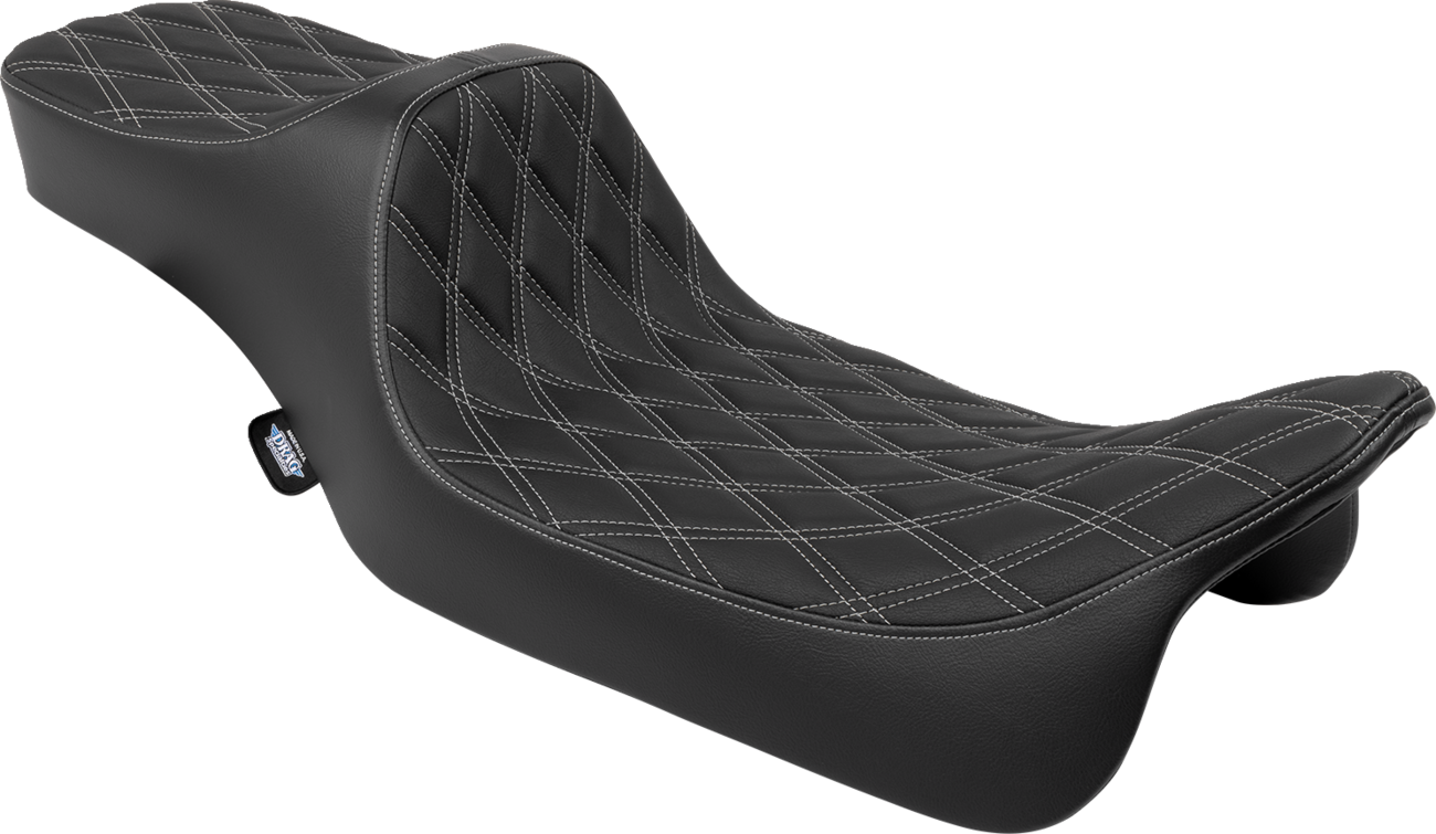 DRAG SPECIALTIES SEATS, DRAG SPECIALTIES SEATS Predator III Extended Reach Double Diamond Seat for Harley FLH/FLT 2008-2024, Part #4687C