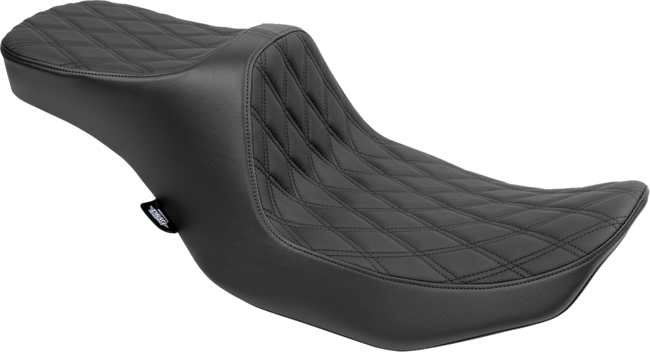 DRAG SPECIALTIES SEATS, DRAG SPECIALTIES SEATS Predator III 2-Up Seat for FLT/FLH 2023-2024 - Black Vinyl with Double Diamond Stitching, Part #4690B