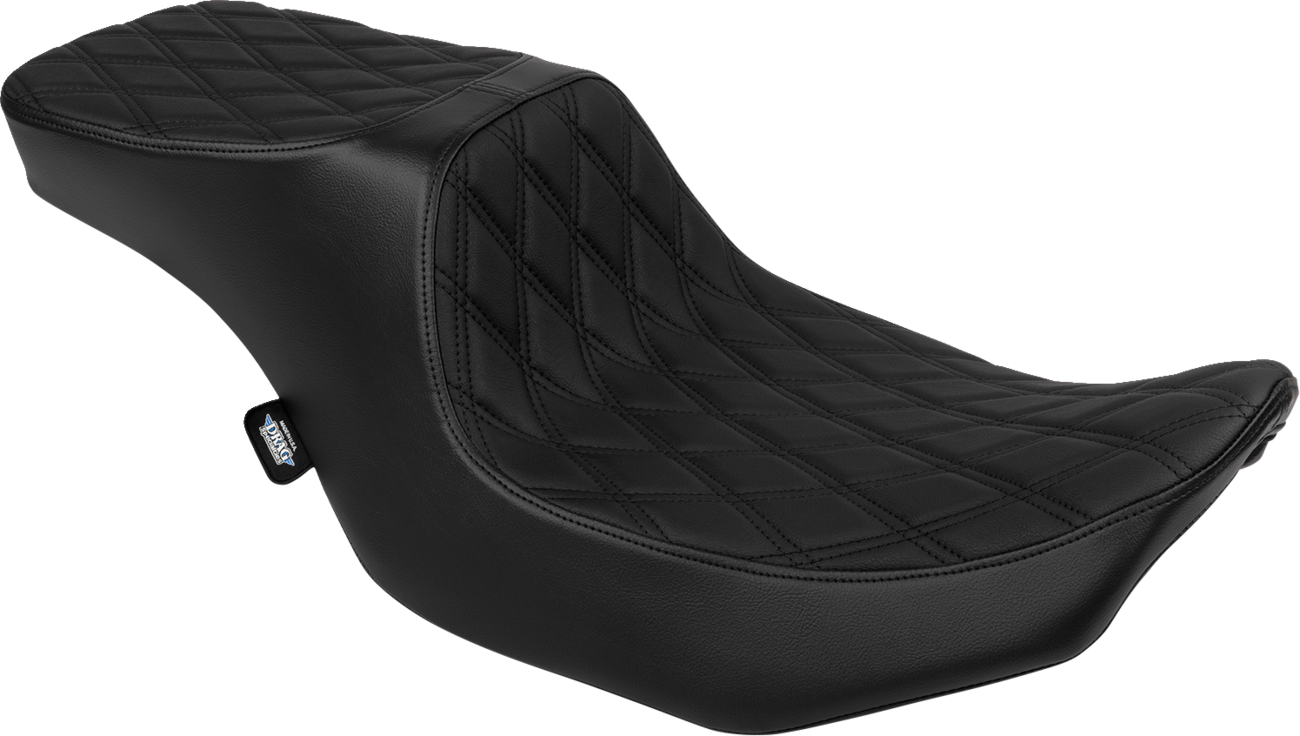 DRAG SPECIALTIES SEATS, Drag Specialties Seats Predator 2-Up Seat with Vinyl Cover and Double Diamond Black Stitch for Harley FLTR/FLHX 2023-2024 (Part #4692B)