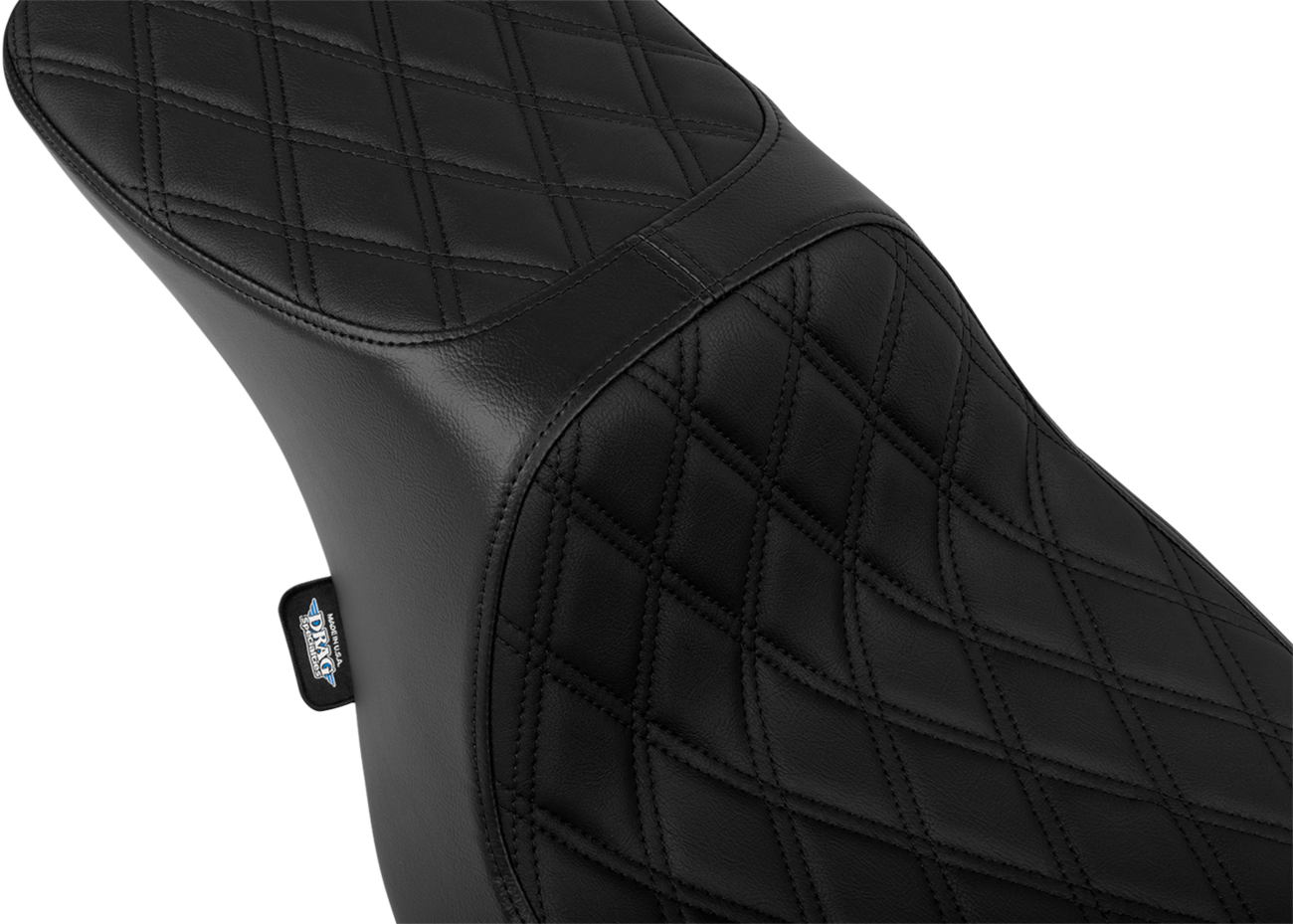 DRAG SPECIALTIES SEATS, Drag Specialties Seats Predator 2-Up Seat with Vinyl Cover and Double Diamond Black Stitch for Harley FLTR/FLHX 2023-2024 (Part #4692B)