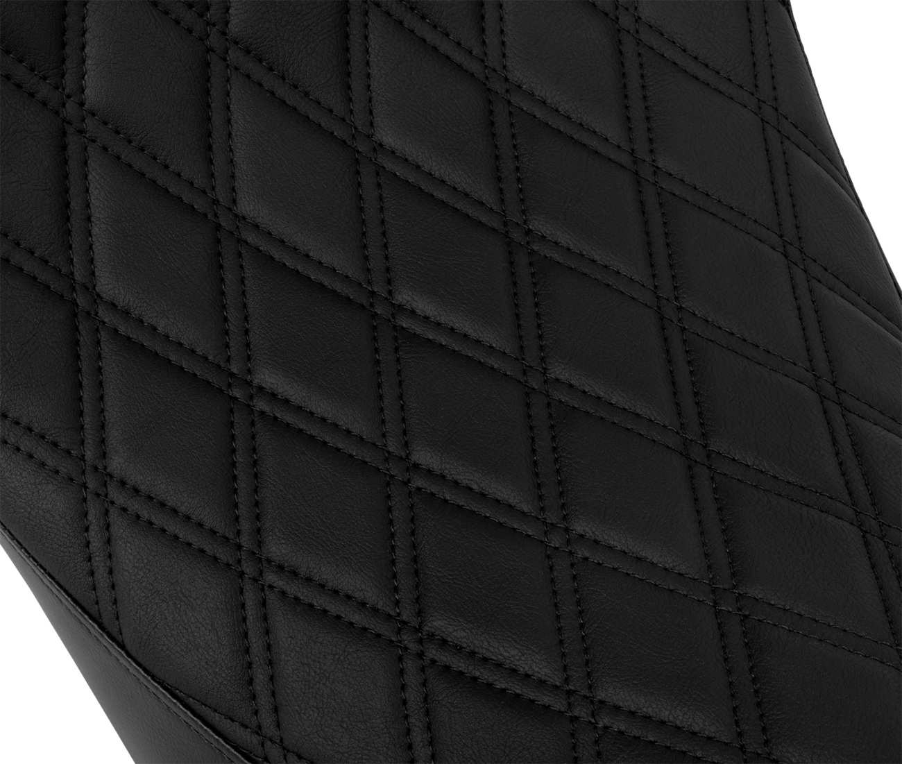 Drag Specialties Seats Solo Front Seat for Harley FL 2008-2023, Double Diamond Pattern with Black Stitching and Optional Backrest - Part 4699B