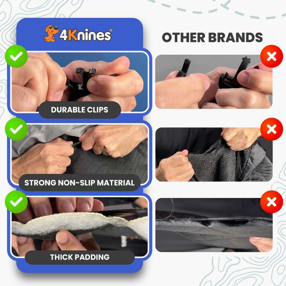 4Knines Hard Bottom Extender Car Seat Cover for Dogs - XL