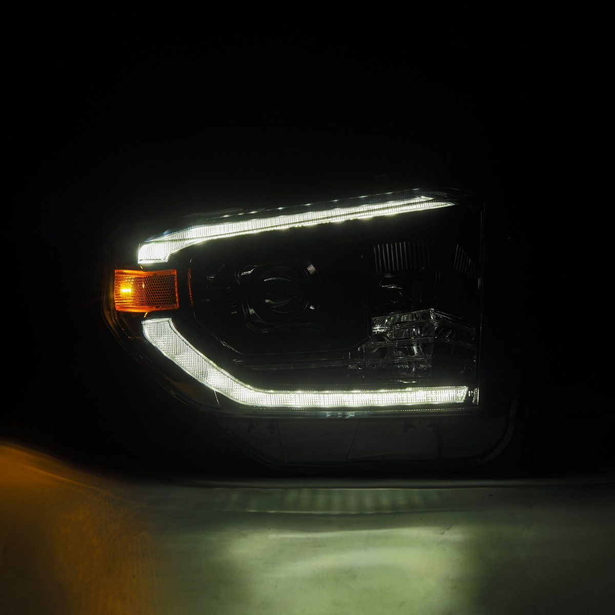 AlphaRex 14-21 Toyota Tundra MK II PRO-Series Halogen Projector Headlights Alpha-Black