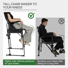 Load image into Gallery viewer, Extra Tall Folding Chair with High Back and Hard Arms