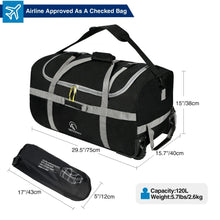 Load image into Gallery viewer, Foldable Duffle Bag with Wheels for Travel 85/120L