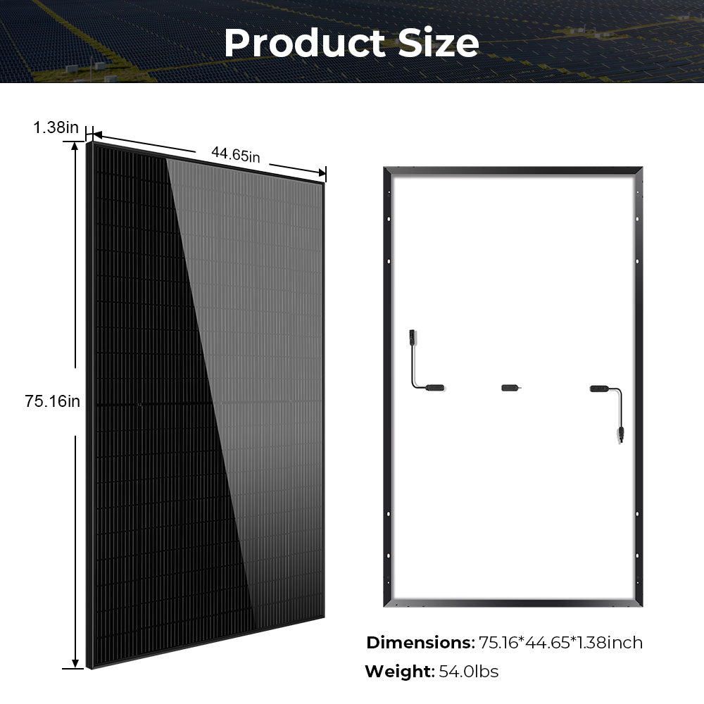 370W/ 415W/ 500W Mono Black PERC Solar Panel UL 61730 CEC Listed