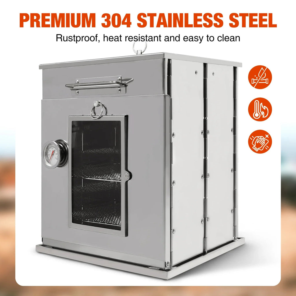 Foldable Stainless Steel Camping Oven with 3 Tier Grill for Propane Stove Baking Outdoor Cooking