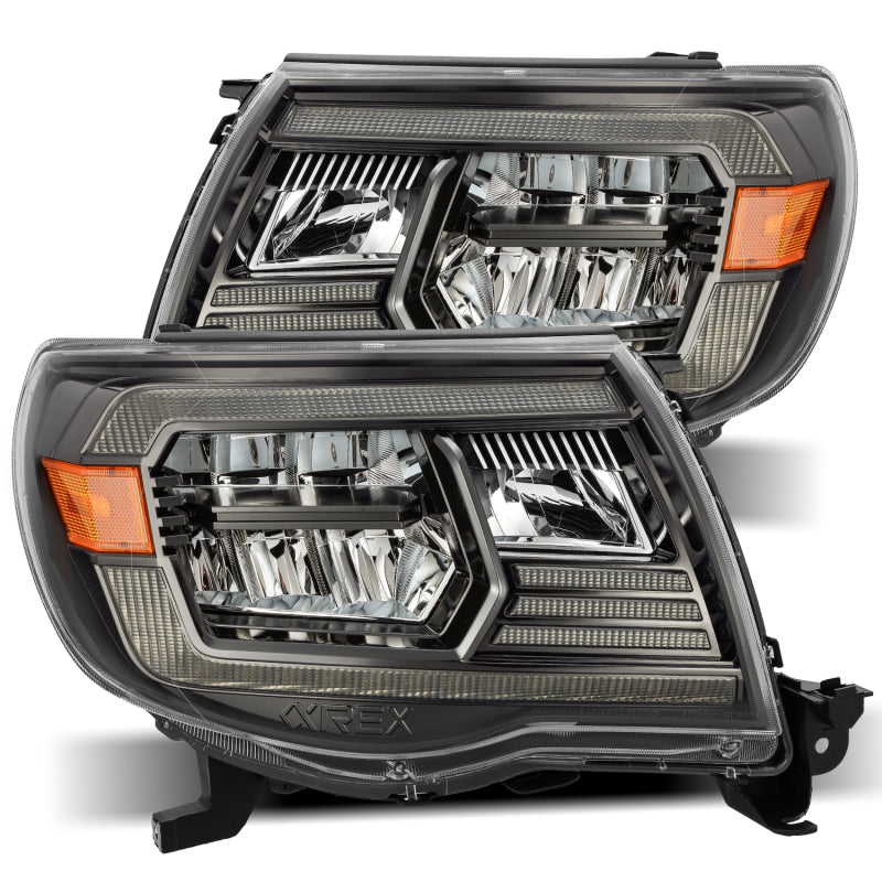 AlphaRex 05-11 Toyota Tacoma LUXX-Series LED Crystal Headlights Alpha-Black