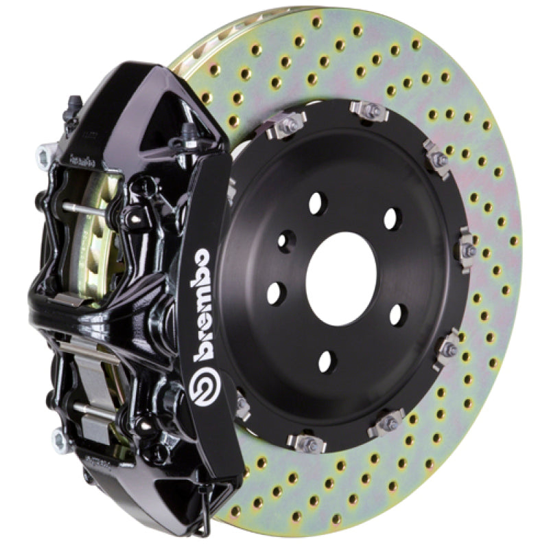 Brembo 04-08 S4 (B6/B7) Front GT BBK 6 Piston Cast 365x34 2pc Rotor Drilled-Black