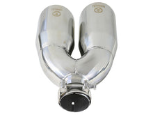 Load image into Gallery viewer, aFe Takeda 2.5in 304 Stainless Steel Clamp-on Tip Passenger Side 2.5in Inlet 4inDual - Polished