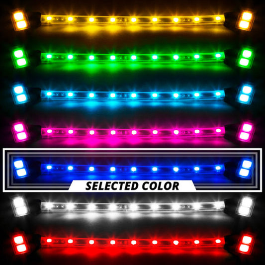 XK Glow Single Color XKGLOW UnderglowLED Accent Light Car/Truck Kit Blue - 8x24In Tube + 4x8In Strip