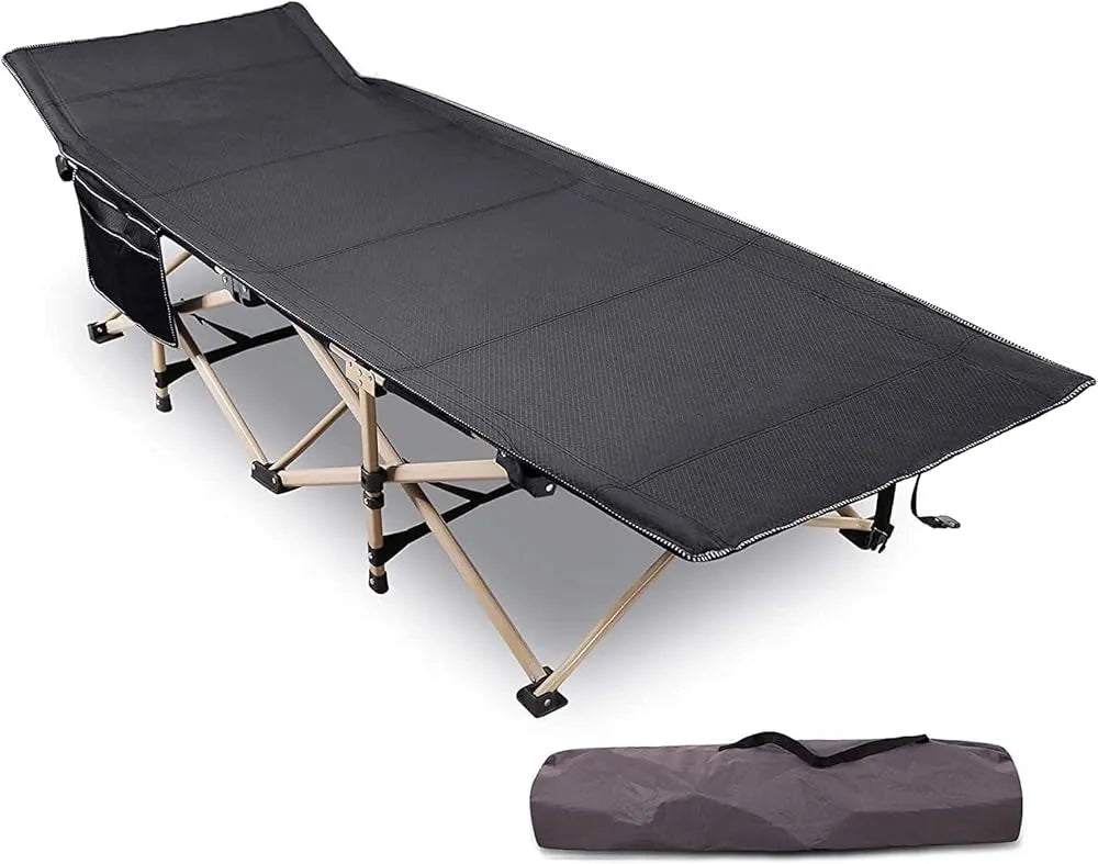 Folding Camping Cots for Adults Heavy Duty, Blue Grey