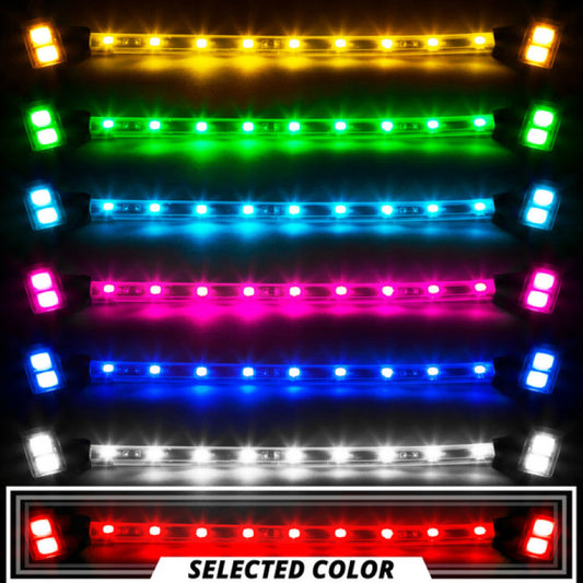 XK Glow Tube Single Color Underglow LED Accent Light Car/Truck Kit Red - 8x24In