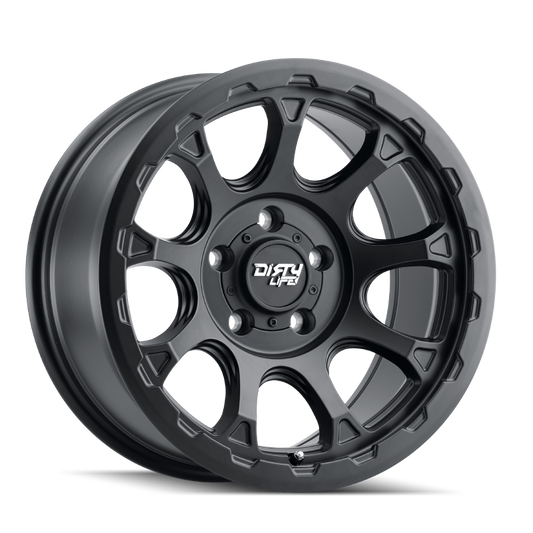 Dirty Life 9307 Drifter 17x8.5/5x127 BP/-6mm Offset/78.1mm Hub Matte Black Wheel - Beadlock