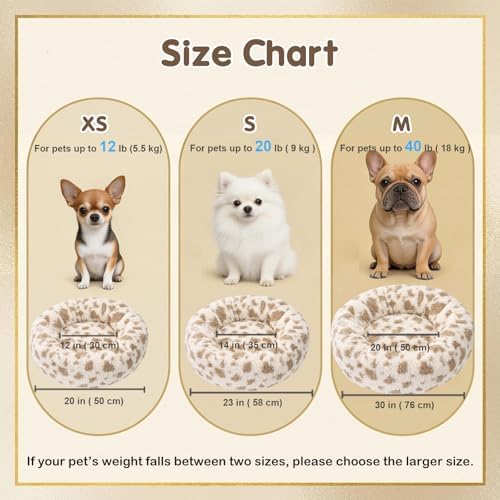 Avont Donut Dog Bed, Calming Round Pet Bed