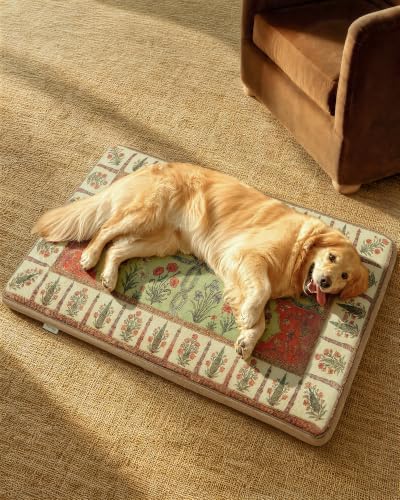 Exsnugy Dog Crate Pad, Boho Washable Dog Bed Mats