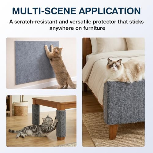 157.5" x 15.8" Cat Scratch Furniture Protector, Self-Adhesive Couch Protector