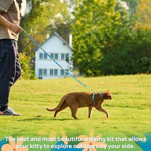 PetThem Adjustable Cat Harness and Leash Set Escape Proof