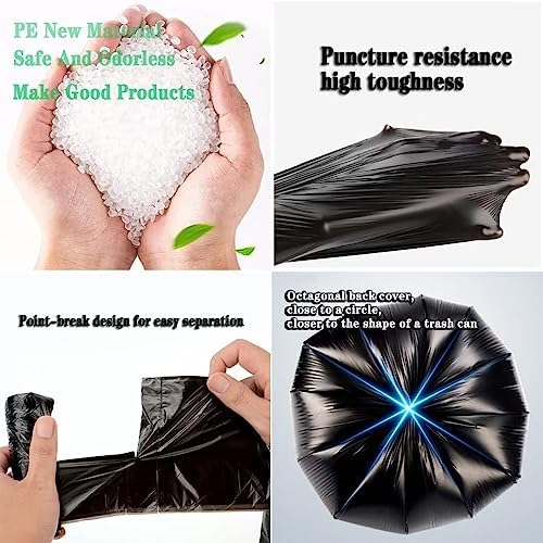 Small Black Trash Bags, Small Garbage Bags, 4 Gallon