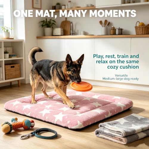 Dog Bed Mat, Reversible & Ultra Soft Kennel Pad-Machine Washable Pet Bed