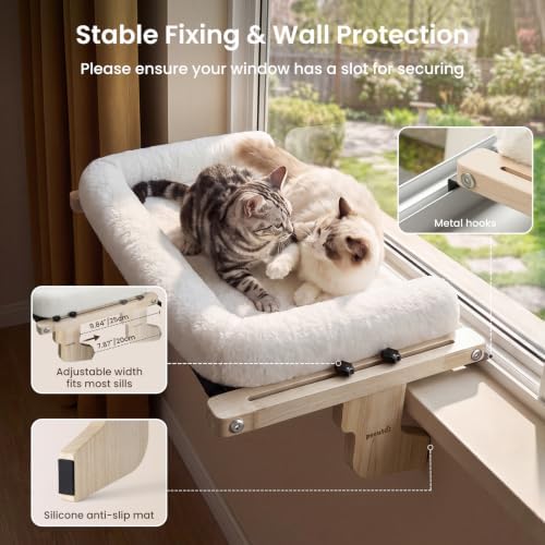Pecute Cat Windowsill Perch, Cloud-Soft Cat Bed