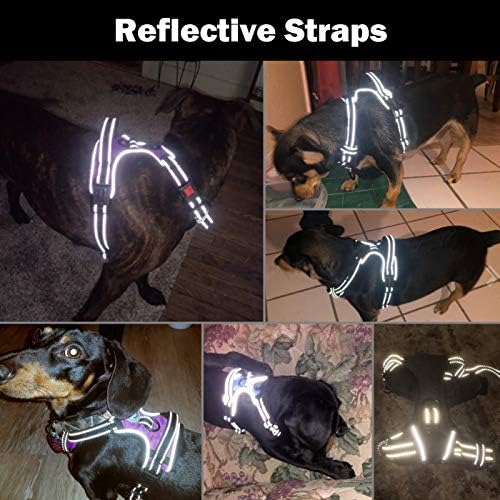 PHOEPET Reflective Dog Harness Large Breed Adjustable No Pull Vest