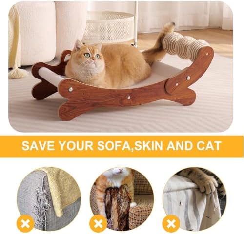 Cat Scratch Pad with Replacement Scratching Felt, Large Cat Scratcher Bed